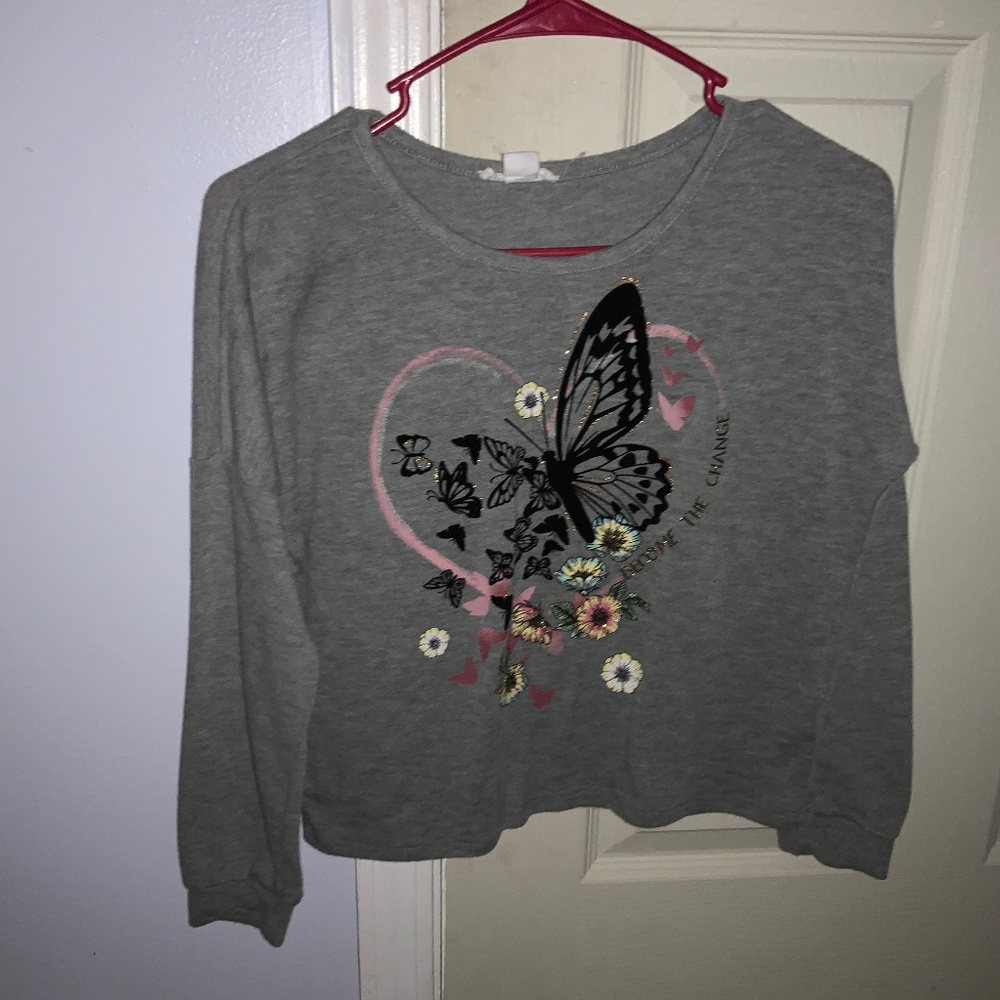 Long sleeve kids butterfly shirt